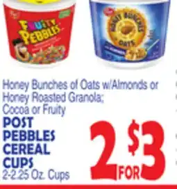 Bravo Supermarkets POST PEBBLES CEREAL CUPS offer