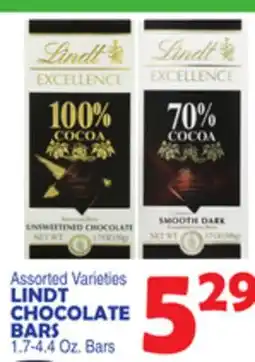 Bravo Supermarkets LINDT CHOCOLATE BARS offer