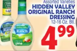 Bravo Supermarkets HIDDEN VALLEY ORIGINAL RANCH DRESSING offer