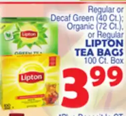 Bravo Supermarkets LIPTON TEA BAGS 100 Ct. Box offer