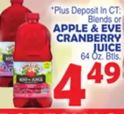 Bravo Supermarkets APPLE & EVE CRANBERRY JUICE offer