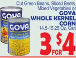 Bravo Supermarkets GOYA WHOLE KERNEL CORN offer