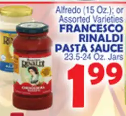 Bravo Supermarkets FRANCESCO RINALDI PASTA SAUCE 23.5-24 Oz. Jars offer