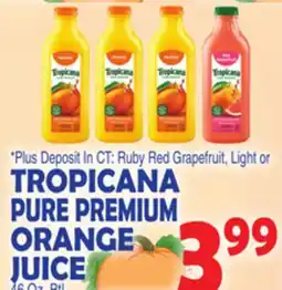Bravo Supermarkets TROPICANA PURE PREMIUM ORANGE JUICE offer