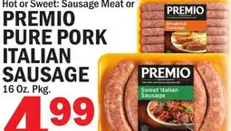 Bravo Supermarkets PREMIO PURE PORK ITALIAN SAUSAGE offer