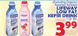 Bravo Supermarkets LIFEWAY LOW FAT KEFIR DRINK offer