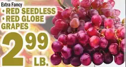 Bravo Supermarkets RED SEEDLESS, RED GLOBE GRAPES offer