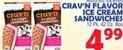 Bravo Supermarkets CRAV'N FLAVOR ICE CREAM SANDWICHES offer
