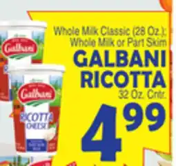 Bravo Supermarkets GALBANI RICOTTA 32 Oz. Cntr offer