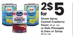 ACME Ocean Spray Canned Cranberry Sauce 14 oz. can or Dole Pineapple in Juice or Syrup 20 oz. can offer