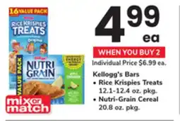 ACME Kellogg's Bars Rice Krispies Treats 12.1-12.4 oz. pkg. Nutri-Grain Cereal 20.8 oz. pkg offer