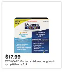 CVS Mucinex children's cough/cold syrup offer