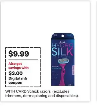 CVS Schick razors offer