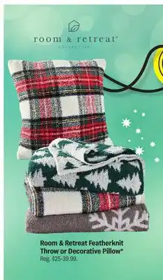 Meijer Room & Retreat Featherknit Throw or Decorative Pillow offer
