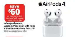 Meijer Apple AirPods Gen 4 with Noise Cancellation Earbuds offer