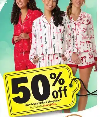 Meijer Sage & Sky Juniors' Sleepwear offer