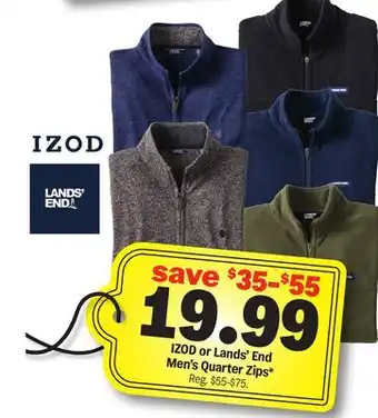 Meijer IZOD or Lands' End Men's Quarter Zips offer