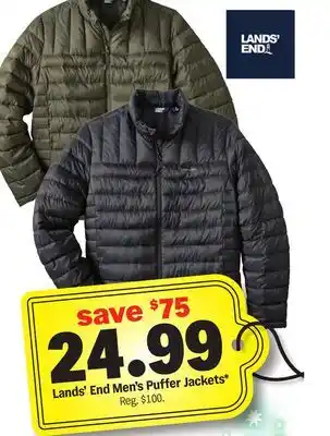 Meijer Lands' End Men's Puffer Jackets offer
