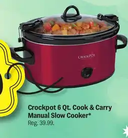Meijer Crockpot 6 Qt. Cook & Carry Manual Slow Cooker offer