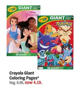 Meijer Crayola Giant Coloring Pages offer