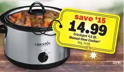 Meijer Crockpot 4.5 Qt. Manual Slow Cooker offer