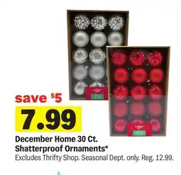Meijer December Home 30 Ct. Shatterproof Ornaments offer