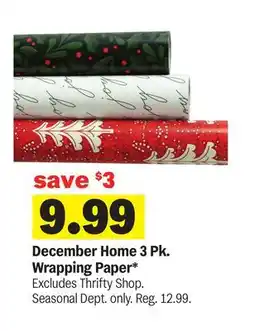 Meijer December Home 3 Pk. Wrapping Paper offer