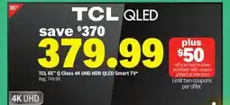 Meijer TCL 65'' Q Class 4K UHD HDR QLED Smart TV offer