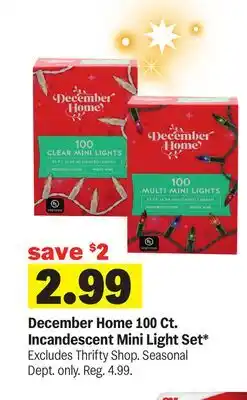 Meijer 100 Ct. Incandescent Mini Light Set offer