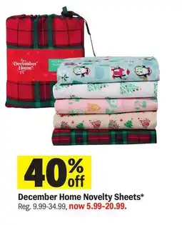 Meijer December Home Novelty Sheets offer