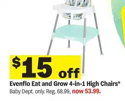 Meijer Evenflo Eat and Grow 4-in-1 High Chairs offer