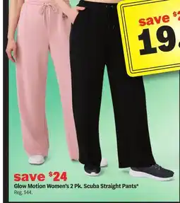 Meijer Glow Motion Women's 2 Pk. Scuba Straight Pants offer