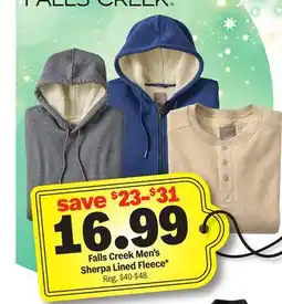Meijer Falls Creek Men's Sherpa Lined Fleece offer