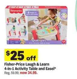 Meijer Fisher-Price Laugh & Learn 4-in-1 Activity Table and Easel offer
