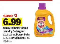 Meijer Arm & Hammer Liquid Laundry Detergent 100.5-105 oz., Power Paks 32-42 ct. or OxiClean 3 lbs offer