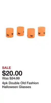 TJ Maxx 4pk Double Old Fashion Halloween Glasses offer