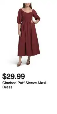 TJ Maxx Cinched Puff Sleeve Maxi Dress offer