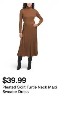 TJ Maxx Pleated Skirt Turtle Neck Maxi Sweater Dress offer