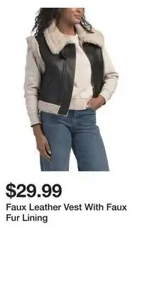 TJ Maxx Faux Leather Vest With Faux Fur Lining offer