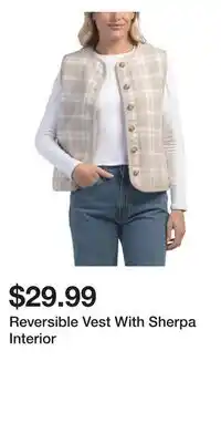 TJ Maxx Reversible Vest With Sherpa Interior offer
