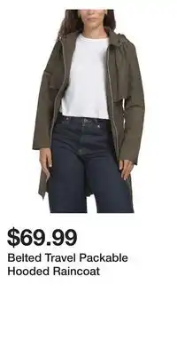 TJ Maxx Belted Travel Packable Hooded Raincoat offer