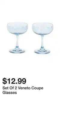 TJ Maxx Set Of 2 Veneto Coupe Glasses offer