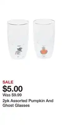 TJ Maxx 2pk Assorted Pumpkin And Ghost Glasses offer