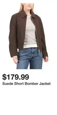 TJ Maxx Suede Short Bomber Jacket offer