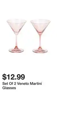TJ Maxx Set Of 2 Veneto Martini Glasses offer