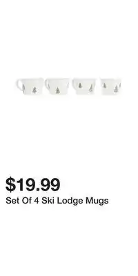 TJ Maxx Set Of 4 Ski Lodge Mugs offer