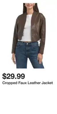 TJ Maxx Cropped Faux Leather Jacket offer
