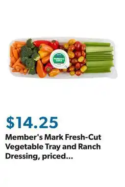 Sam's Club Member's Mark Fresh-Cut Vegetable Tray and Ranch Dressing, priced per pound offer