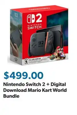 Sam's Club Nintendo Switch 2 + Digital Download Mario Kart World Bundle offer