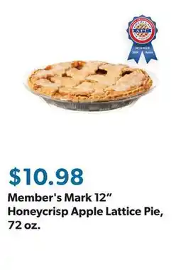 Sam's Club Member's Mark 12 Honeycrisp Apple Lattice Pie, 72 oz offer